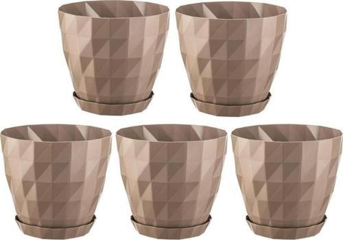 SO-KRT5 Dekoratif Kristal Saksı Takımı 6 lt Mocha 5 Adet