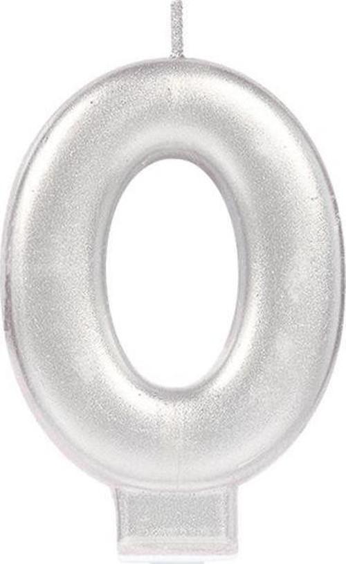 0 Rakamı Mum Gümüş Renk