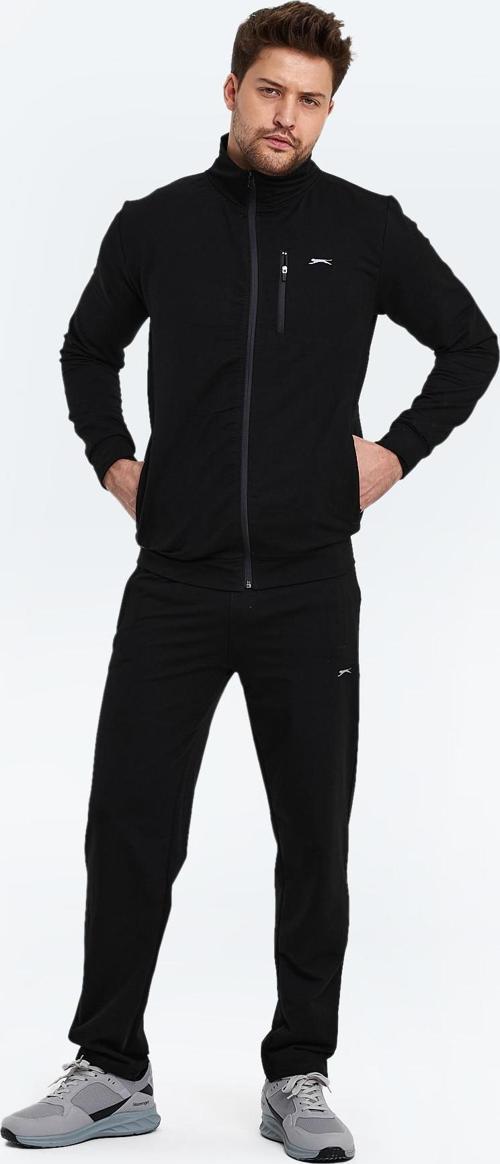 ORAN I Erkek Fermuarlı Dik Yaka Cepli Siyah Spor Giyim