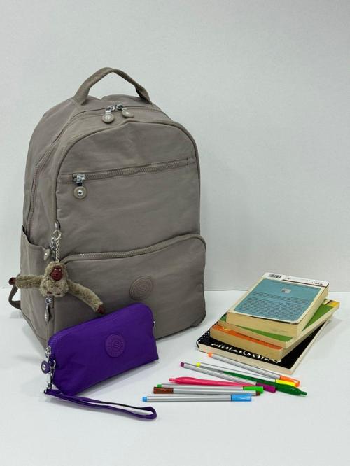 Unisex Suya Dayanıklı Krinkıl Kumaş Laptop Bölmeli Sırt Çantası Ve Askılı Kalemlik