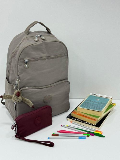 Unisex Suya Dayanıklı Krinkıl Kumaş Laptop Bölmeli Sırt Çantası Ve Askılı Kalemlik