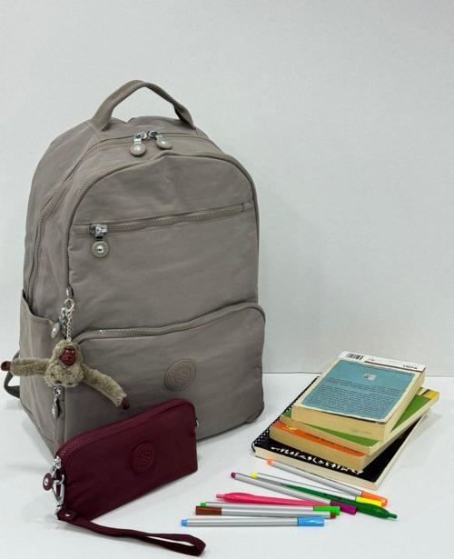 Unisex Suya Dayanıklı Krinkıl Kumaş Laptop Bölmeli Sırt Çantası Ve Askılı Kalemlik