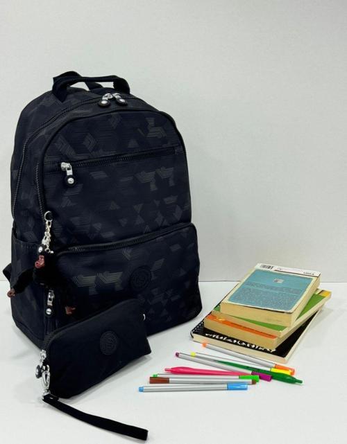 Unisex Suya Dayanıklı Krinkıl Kumaş Laptop Bölmeli Sırt Çantası Ve Askılı Kalemlik
