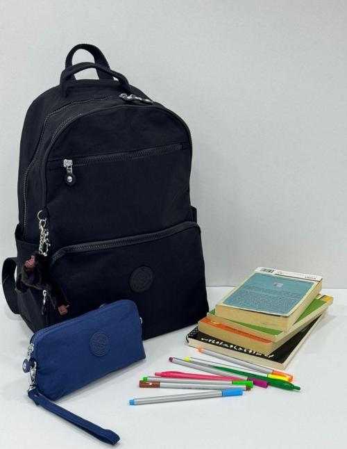 Unisex Suya Dayanıklı Krinkıl Kumaş Laptop Bölmeli Sırt Çantası Ve Askılı Kalemlik