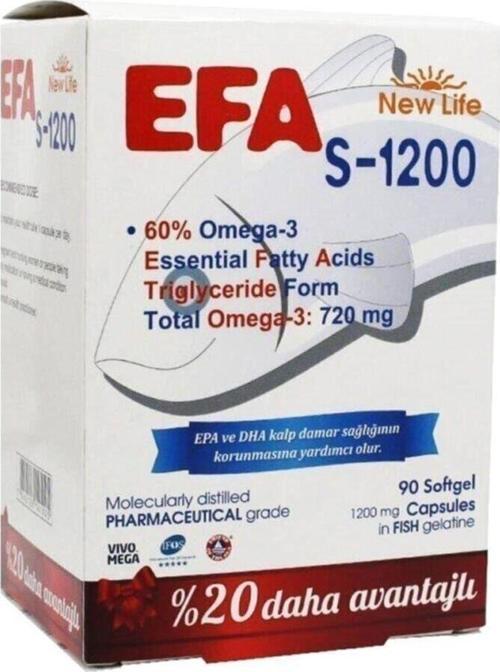 Unisex Yumuşak Kapsül 90 Adet Efa-S 1200 Mg
