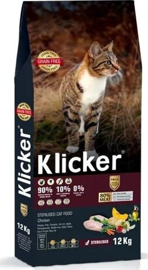 KLICKER STERİL YETİŞKİN KEDİ KURU MAMASI TAVUKLU
