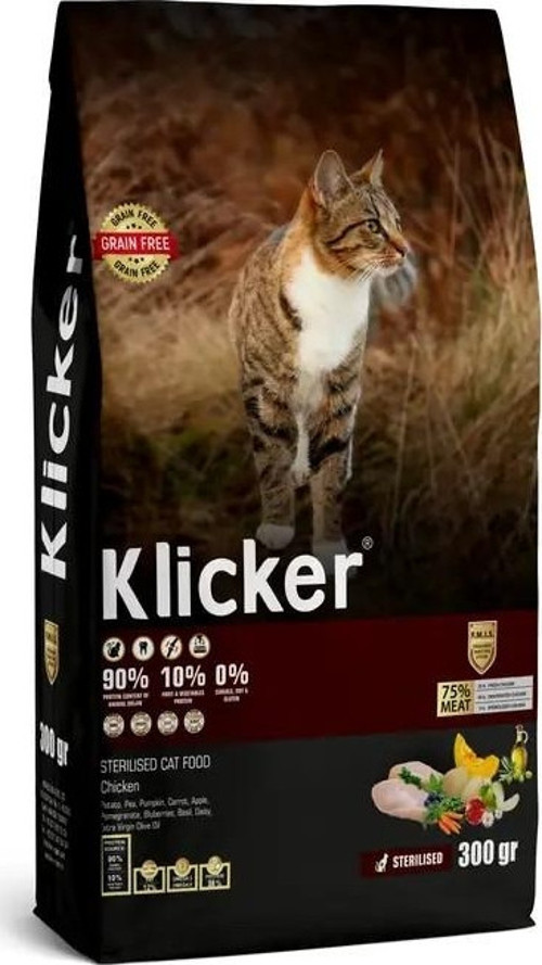 KLICKER STERİL YETİŞKİN KEDİ KURU MAMASI TAVUKLU
