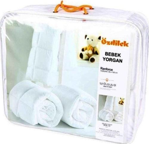 Ranforce %100 Pamuk Kumaş Bebek Yorganı (95x145)-Beyaz