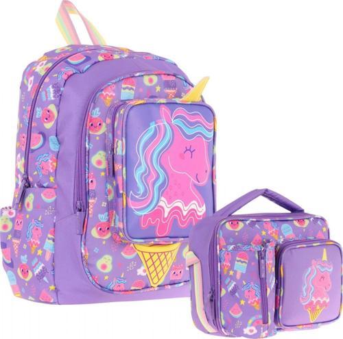 Kids Unicorn Detaylı Okul Çantası (L5224) ve Thermo Beslenme Çantası (L7224) Seti - Kız Çocuk
