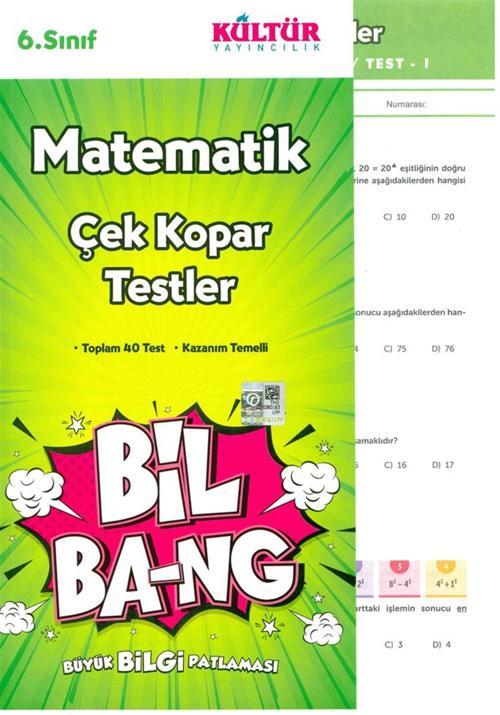 Kültür Yayınları 6. Sınıf Matematik Bil-Bang Çek Kopar Testler
