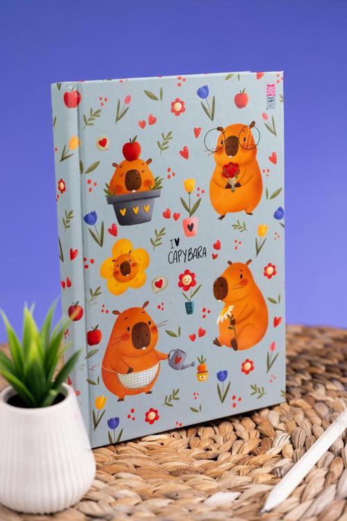 Capybara Çiçekler Sert Kapaklı Defter 14x20