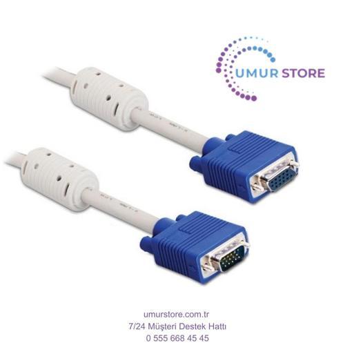 Primex SLX-143 VGA F/m 15P 3 Metre VGA Uzatma Kablosu Beyaz, Erkek Dişi VGA Kablo
