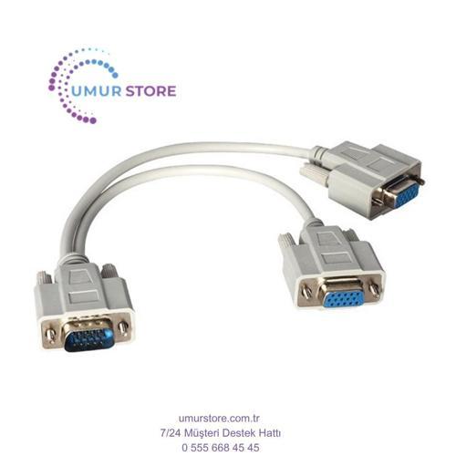 x VGA Erkek / 2 x VGA Dişi 30 cm VGA Çatal Kablo