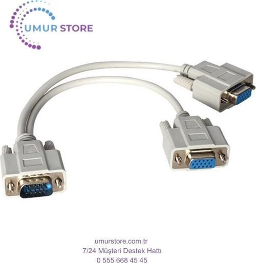 x VGA Erkek / 2 x VGA Dişi 30 cm VGA Çatal Kablo