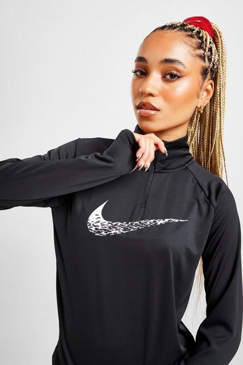Dri Fit Big Swoosh 1/4 Zip Training Runnig Sweatshirt Koşu Antrenman üstü Siyah