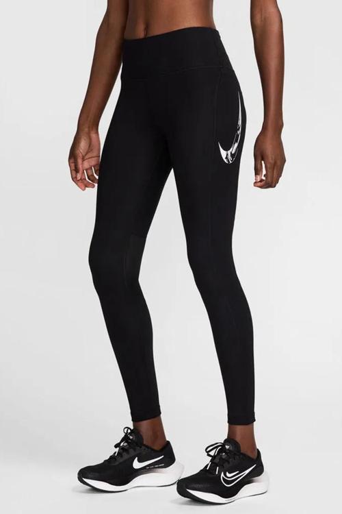 Dri Fit Fast Mid Rise 7/8 Leggings Tight Kadın 3 Cepli Spor Tayt Siyah