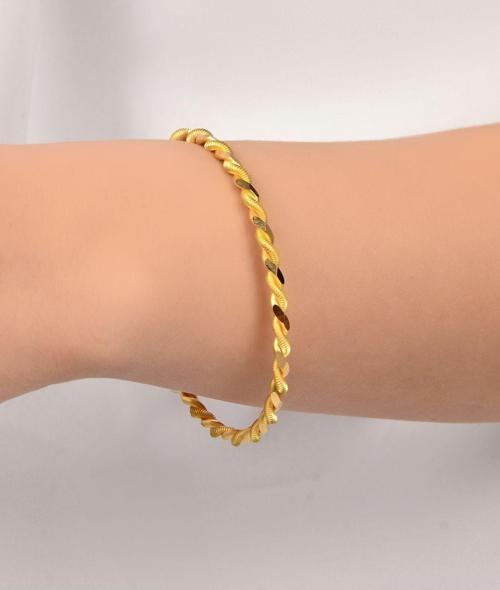 18 gr (GRAM) Paftalı Burma Bilezik işçiliksiz Yatırımlık 22 Ayar Altın