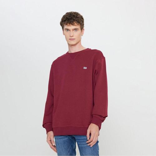 Regular Fit Normal Kesim %100 Pamuk Bisiklet Yaka Erkek İçi Polarlı Şardonlu Bordo Sweatshirt