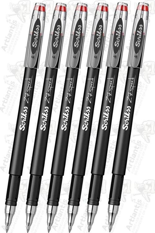 Kırmızı Pilot Kalem Speed 27 6 Adet Scrikss Pilot Kalem 0.7 mm Roller Uçlu Pilot Kalem İnce Uçlu Likit Mürekkepli Pilot
