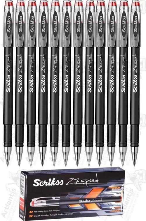 Kırmızı Pilot Kalem Speed 27 12 Adet Scrikss Pilot Kalem 0.7 mm Roller Uçlu Pilot Kalem İnce Uçlu Likit Mürekkepli Pilot