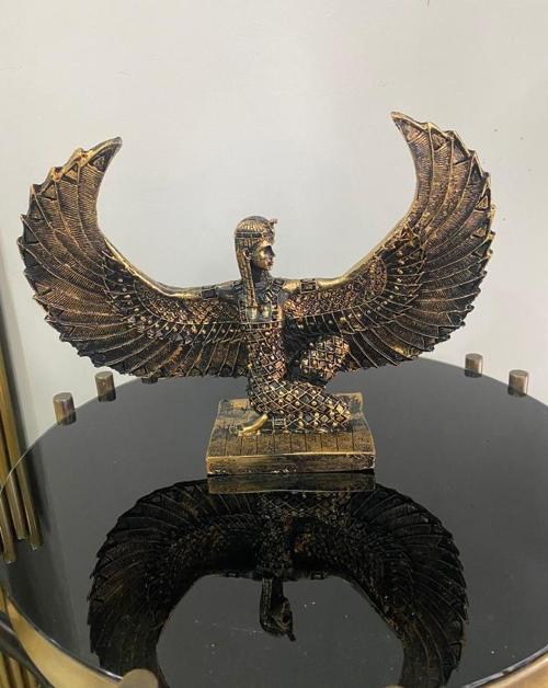 Dekoratif İsis Biblo Mısır Tanrıçası Melek şamdan modeli biblo 