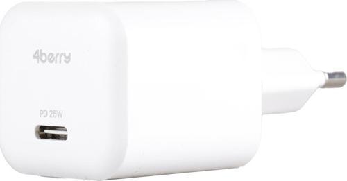 AS74 25W PD 3A Type-C Çıkışlı Şarj Adaptörü Başlık Beyaz