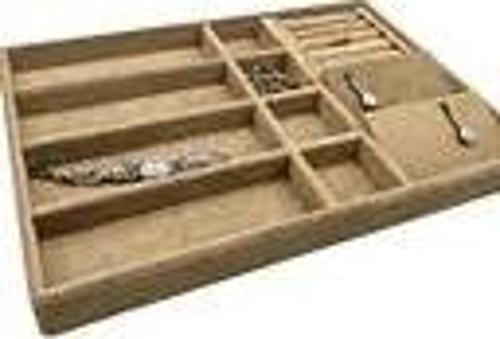 Helsinki Model Süet Kaplama Sütlü Kahve Renk Çoklu Mix Çekmece Içi Takı Düzenleyicisi