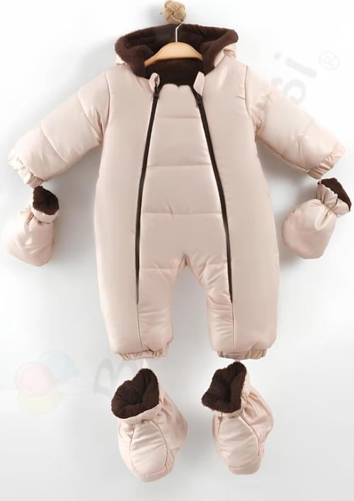 YENİ Patikli İçi Peluş Eldivenli Kapüşonlu Çocuk Kar Kışlık Erkek Bebek Astronot Tulum Kozmonot Mont