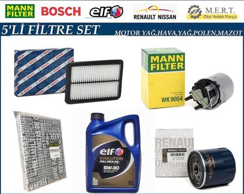 Renault Kadjar 1.5 Dci Dizel Filtre Bakım Seti + Elf Motor Yağı