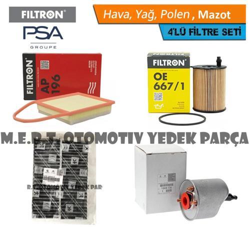 Peugeot 301 1.6 HDi Euro 5 Filtre Bakım Seti 2012-2018
