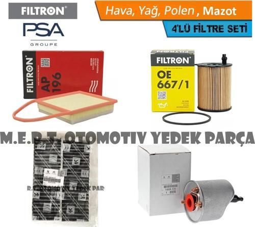 Peugeot 301 1.6 HDi Euro 5 Filtre Bakım Seti 2012-2018