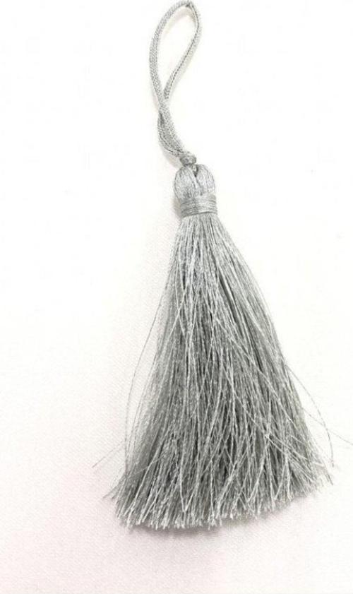 Gri Ipek Püskül 5 Adet (7 Cm)