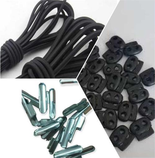 Yuvarlak Lastik İp 2,5 Mm 1/18 Dayanıklı Lastik 10 Mt+20 Adet Kordon Stoperi+20 Metal Uç