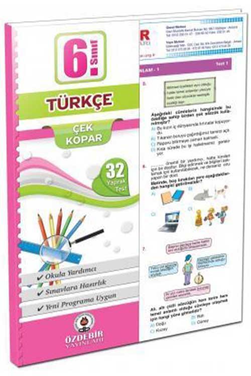 Özdebir Yayınları 6. Sınıf Türkçe Yaprak Test
