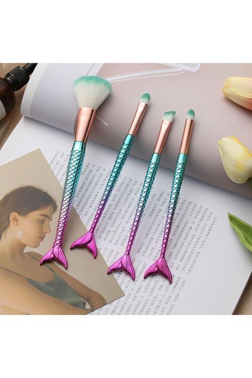Balıklı Nail Art Makyaj Fırçası 4 Adet Modern Tasarım 826334