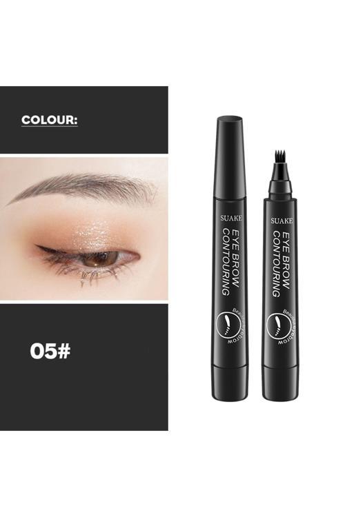 Kaş Maskarası,Kaş Kalemi Microblading Ucu Tırtıklı Likit Kaş Kalemi(5 No Dogal Siyah)