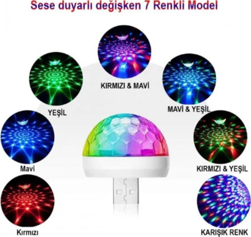 Usb Girişli Sese Duyarlı Disko Topu