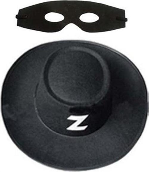 Zorro Şapka Maske Set Yetişkin