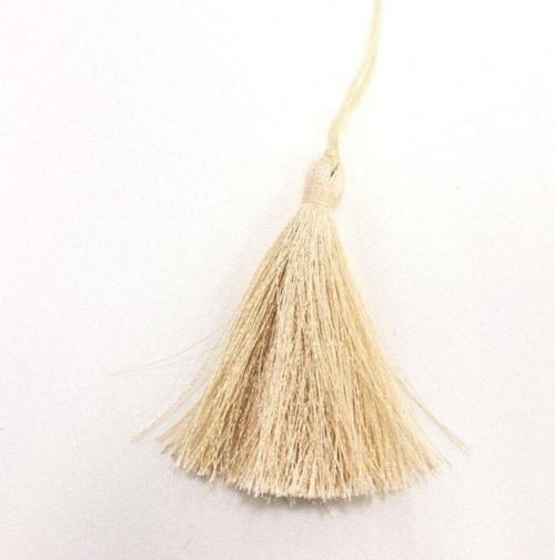 Krem Ipek Püskül 5 Adet (7 Cm)