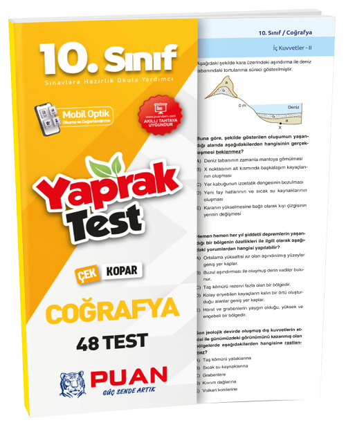 Puan Yayınları 10. Sınıf Coğrafya Çek Kopar Test