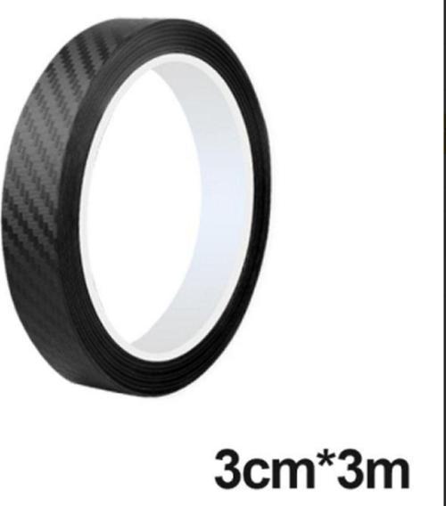 Otomobil Araba Kapı,Eşik,Kaput,Tampon Koruma Karbon Bandı 3Mt*3 Cm 1 Adet (Siyah )