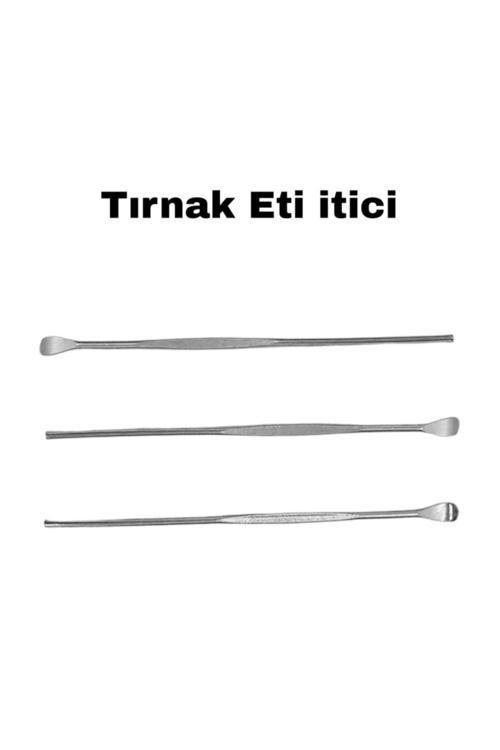 Paslanmaz Krom Çelik 8 Cm Metal Tırnak Kenarı Itekleme Çubugu 3 Adet