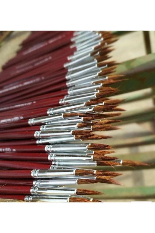 Resim Art,Sanat,Okul, Samur Kılı Akrilik Boya,Guaj Boyama Fırça Seti (5 Adet )1-2-3-4-5 No