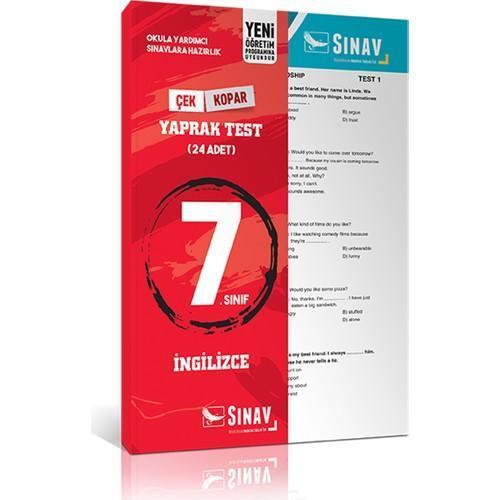 Sınav Yayınları 7. Sınıf İngilizce Çek Kopar Yaprak Test