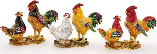Swarovski Taşlı 2'li Tavuk Model 1