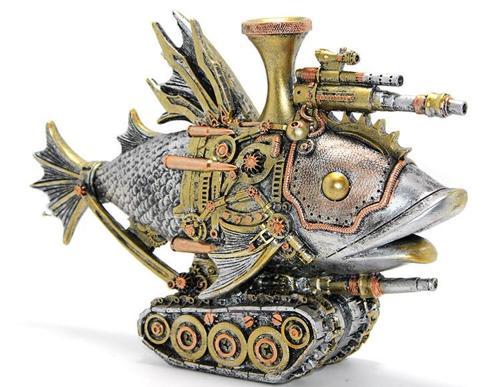Steampunk Polyester Tasarım Balık Figürü 