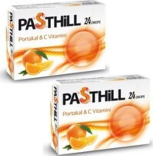 Pasthill Portakal 2'li Paket X 24 Adet Boğaz Pastili