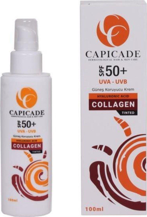 Capicade Renkli Güneş Kremi Spf 50+ Collagen Kollajen Krem