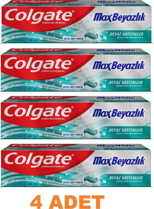 Max Beyazlık Beyazlatıcı Ve Çürüklere Karşı Diş Macunu 50 Ml X 4 Adet