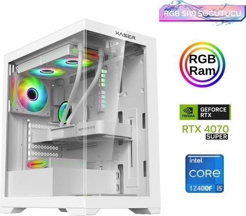 Xsr805 i5 12400F 16GB Ram 512GB M.2 NVMe SSD 12GB RTX4070 SUPER Sıvı Soğutma Oyuncu Bilgisayarı